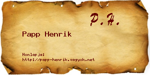 Papp Henrik névjegykártya