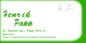 henrik papp business card